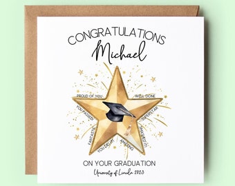 Personalised Graduation Congratulations Card, Graduation 2024 Card, Class of 2024, Graduation Card, University Card, Uni, Celebration Card