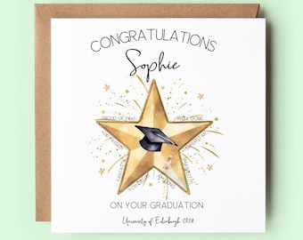 Personalised Graduation Card: Class of 2026, University Card, Celebration