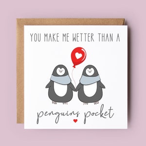 Valentine Card, Rude Valentine Card, Naughty Valentine Card, Funny Valentine, Penguin Valentine Card,  Valentine's Day Card, Valentine