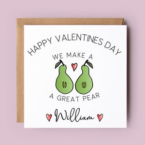 Biglietto di San Valentino, biglietto di San Valentino personalizzato, Buon San Valentino, biglietto personalizzato, Pera, Ti amo, biglietto d'amore, Per lui, Per lei
