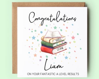 Personalised Congratulations Card, Congratulations Card, A Level's, A Level Results, Exam Results, Exams, Well Done Card, Celebration Card