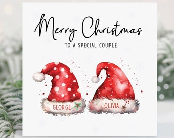 Couple Christmas Card, Personalised Special Couple Christmas Card, Santa Hats, Special Couple, Couple Card, Personalised Names, Christmas