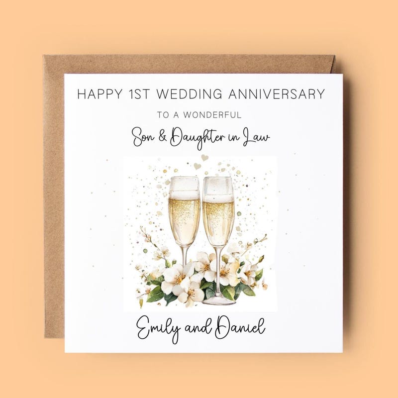 Son and Daughter in Law Anniversary Card - Etsy UK