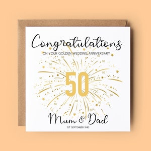 50° anniversario di matrimonio, Nozze d'oro, 50° anniversario, Nozze d'oro, Anniversario di mamma e papà, Anniversario importante