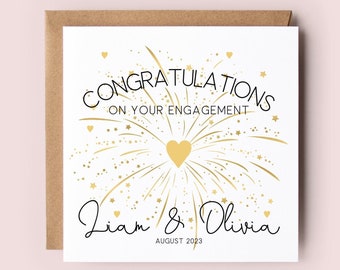 Engagement Card, Personalised Engagement Card, Engagement, Congratulations Card, Celebration Card,  Getting Married, Engaged, Newly Engaged
