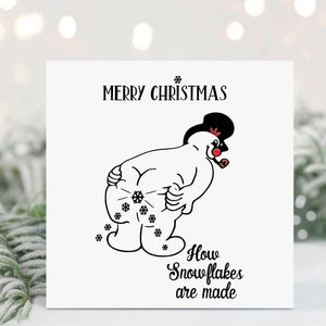 Christmas Card, Christmas, Snowman Christmas Card, Funny Christmas Card, Snowman, Merry Christmas, Snowflakes, Xmas Card, Holiday Card