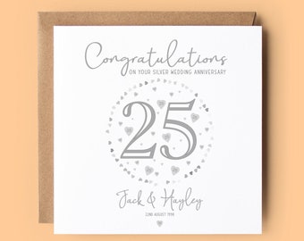 Personalised 25th Anniversary Card: Silver Wedding Anniversary
