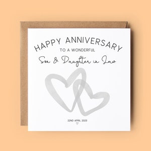 Personalisierte Jubiläumskarte, Schwiegertochter, Jubiläumskarte, Hochzeitstag, alles Gute zum Jubiläum, Herzen, Feierkarte