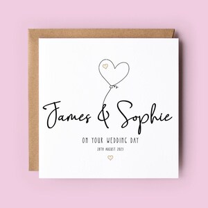 Carte de mariage personnalisée, carte de mariage, juste mariés, M. et Mme, carte de félicitations, jour du mariage, jeunes mariés, carte de mariage simple
