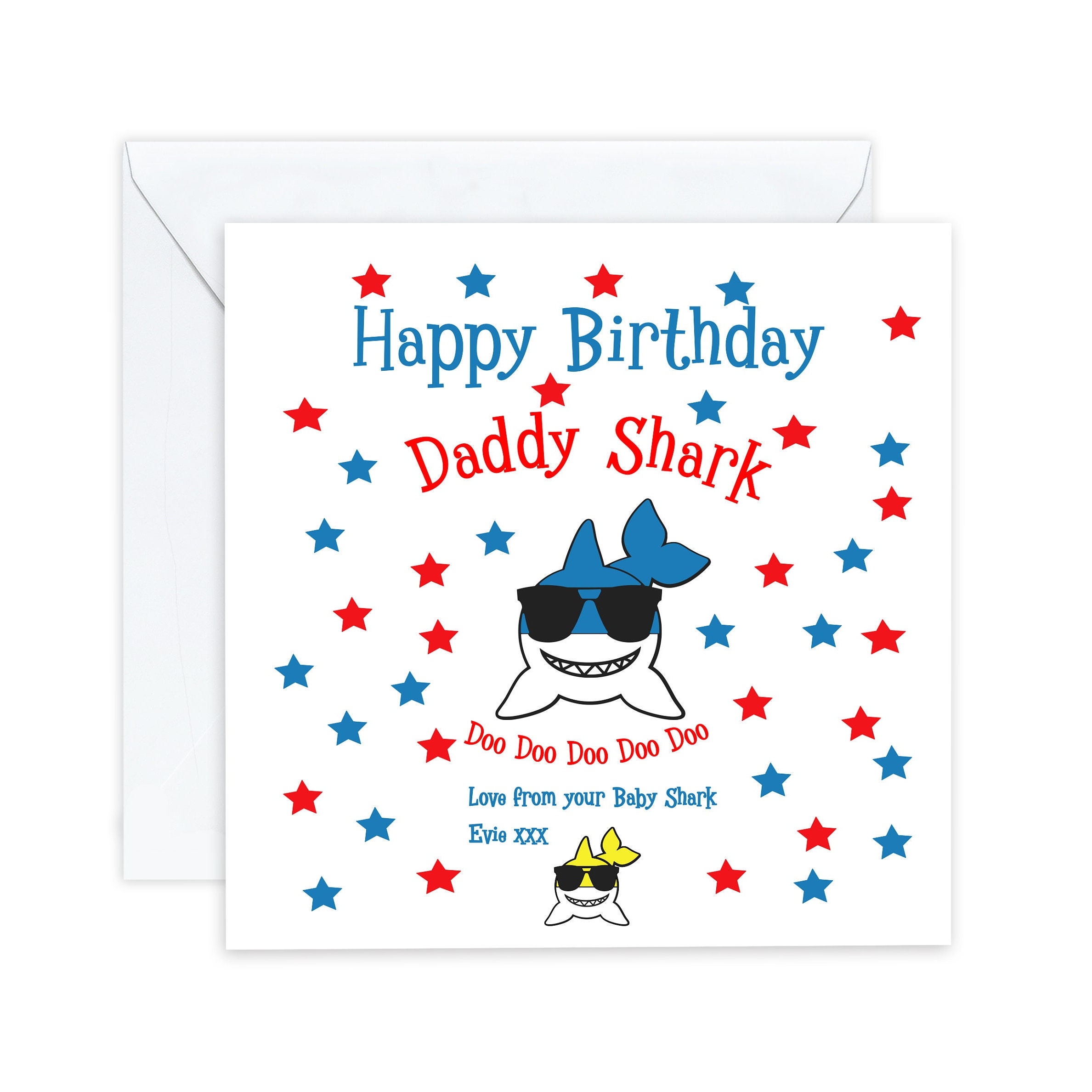 Personalised Birthday Card Daddy Shark Daddy Birthday Card 