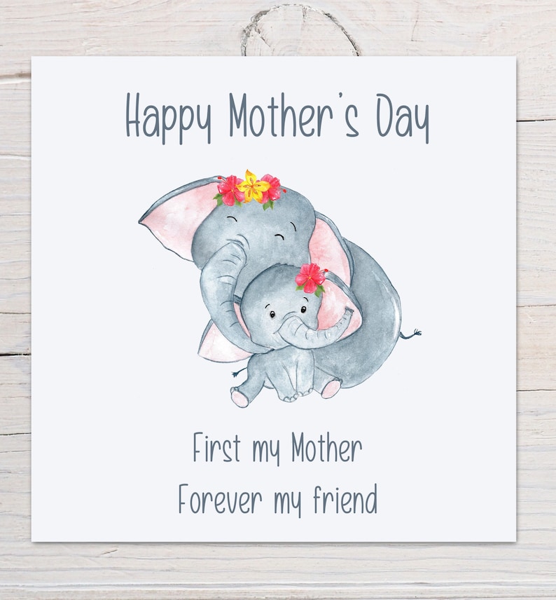 Mothers Day Card / Elephant Card / Elephants / Mothers Day / Etsy
