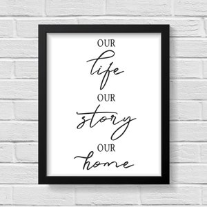 Our Life Our Story Our Home Print / Family Print / Family Sign / Family Wall Art / Quote Wall Art / Home Decor / Quote Prints / Wall Decor
