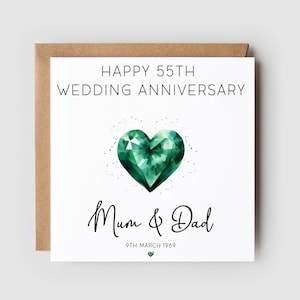 WHITE COTTON CARDS Handmade 55th Wedding Anniversary Card Love Lines Grey White Black 16cm X 16cm LLA55MD