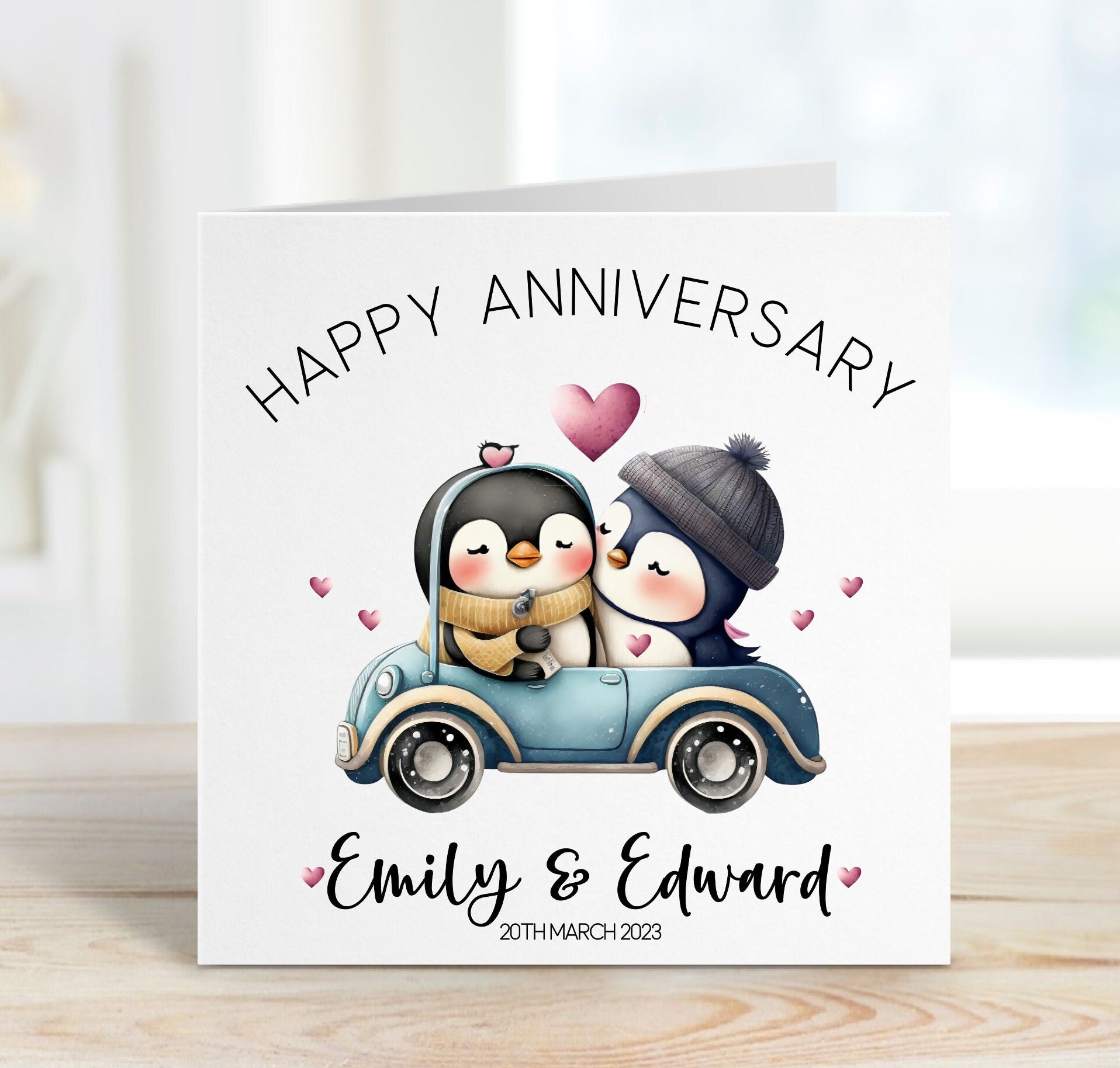 Auguri Per Anniversario Di Matrimonio Biglietto Di Auguri Di Anniversario Di  Matrimonio Per Marito, Per Festeggiare 4 Anni Sposato Con Moglie, Pinguini  Innamorati \, image size:1916x1828