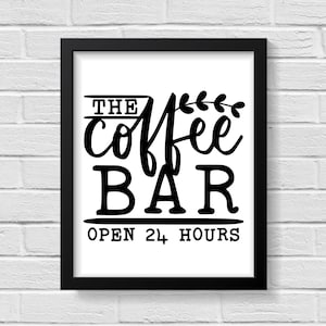 Coffee Bar Quote Print: Modern Kitchen Wall Art