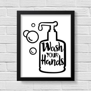 Wash Your Hands / Bathroom Wall Decor / Bathroom Wall Art / Bathroom Prints / Bathroom Art / Bathroom  Signs / Prints / Wall Art / Bathroom