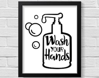 Wash Your Hands / Bathroom Wall Decor / Bathroom Wall Art / Bathroom Prints / Bathroom Art / Bathroom  Signs / Prints / Wall Art / Bathroom