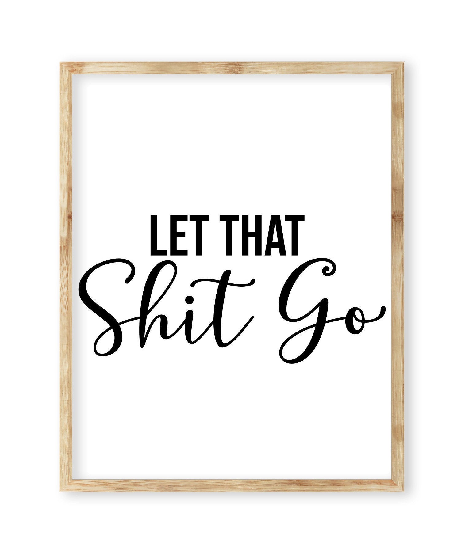 Targa Umoristica Da Bagno 'Let That Shit Go' - Cartello In Alluminio 20x30 Cm Con Scritta Divertente Per Arredo WC - 2