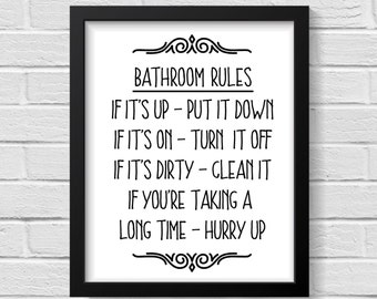 Bathroom Wall Decor / Bathroom Wall Art / Bathroom Prints /Funny Bathroom Signs / Bathroom Art / Funny Bathroom Prints / Prints / Wall Art