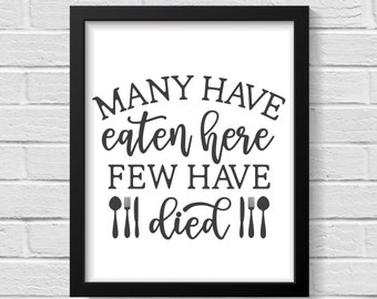 Impression drôle de citation de cuisine : Poster « Beaucoup ont mangé ici »