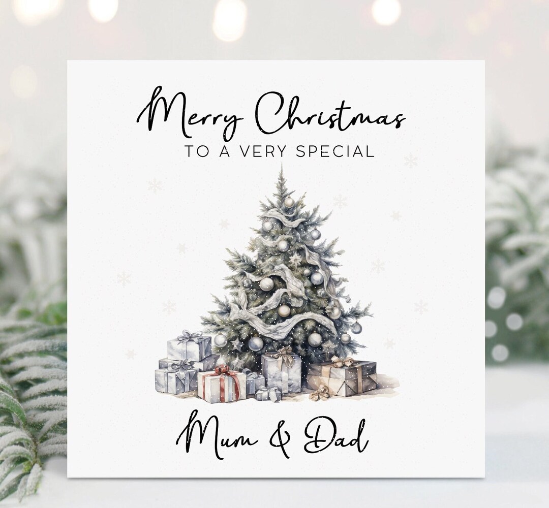 Mum and Dad Christmas Card, Personalised Christmas Card, Mum & Dad