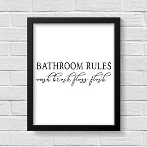 Bathroom Rules / Bathroom Wall Decor / Bathroom Wall Art / Bathroom Prints / Bathroom Art / Bathroom  Signs / Prints / Wall Art / Bathroom