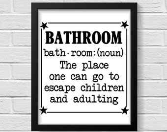 Funny Bathroom Definition Print: Modern Wall Art