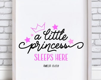 Nursery Prints / Little Princess / Nursery Wall Art / Nursery Decor / Personalised Print / Kids Room Art / Nursery Art / Kids Decor