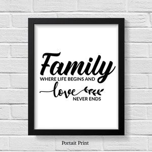 Quote Print / Family Print / Family Sign / Family Wall Art / Quotes / Quote Poster / Quote / Quote Wall Art / Home Decor / Home Print /Print