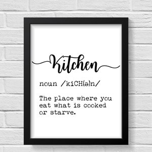 Definition Print / Kitchen Decor / Funny Kitchen Signs / Kitchen Wall Decor / Kitchen Signs/ Kitchen Wall Art / Wall Art / Kitchen Prints