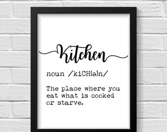 Definition Print / Kitchen Decor / Funny Kitchen Signs / Kitchen Wall Decor / Kitchen Signs/ Kitchen Wall Art / Wall Art / Kitchen Prints