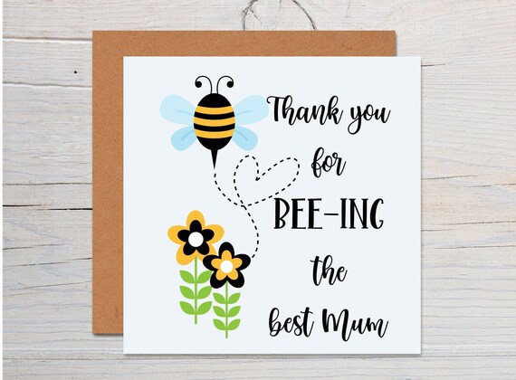 Mothers Day Card Mothers Day Bumble Bee Bee Card Etsy
