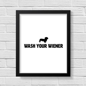 Bathroom Wall Decor / Bathroom Wall Art / Funny Bathroom Signs / Bathroom Art / Dachshund/ Sausage Dog / Bathroom Prints / Wall Art