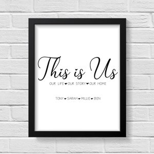 This Is Us / Custom Quote Print / Personalised Print / Personalised Quote Print / Family Sign / Family Print / Quote Print / Home Decor