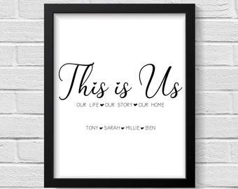 This Is Us / Custom Quote Print / Personalised Print / Personalised Quote Print / Family Sign / Family Print / Quote Print / Home Decor