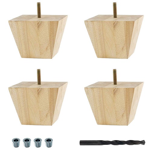 Unfinished Solid Hardwood Square Bun Feet/sofa Leg by American Etsy