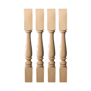 Unfinished Solid Cherry Plain Half Round Kitchen Island Leg by American Pro Decor, 35-1/4&quot; H x 3-3/4&quot; W x 1-3/4&quot; D