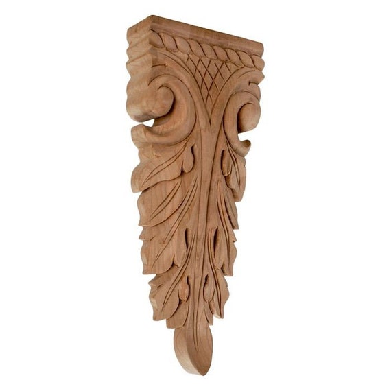 Unfinished Large Hand Carved North American Solid Hard Maple Wood Onlay Rose Wood Applique x 3//4 in 4-7//8 in