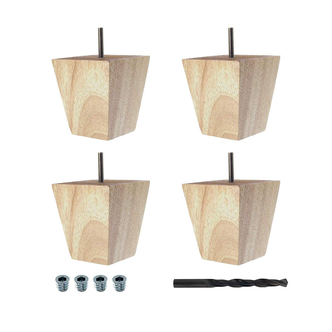 Unfinished Solid Hardwood Square Bun Feet/Sofa Leg 4 Pack Etsy