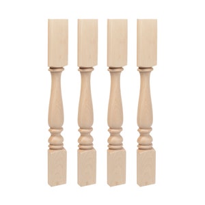 3-3/4&quot; Wide x 35-1/4&quot; High Hard Maple Half Round Island Leg