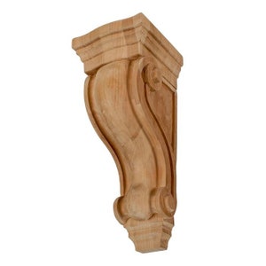 Unfinished Solid North American Hardwood Cherry Corbel by American Pro Decor, 10"W x 36"H x 11-3/8"D