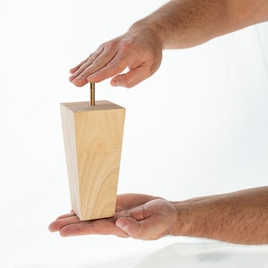 6 in. x 2-3/4 in. Mid-Century Unfinished Hardwood Square Taper Leg 4 Pack