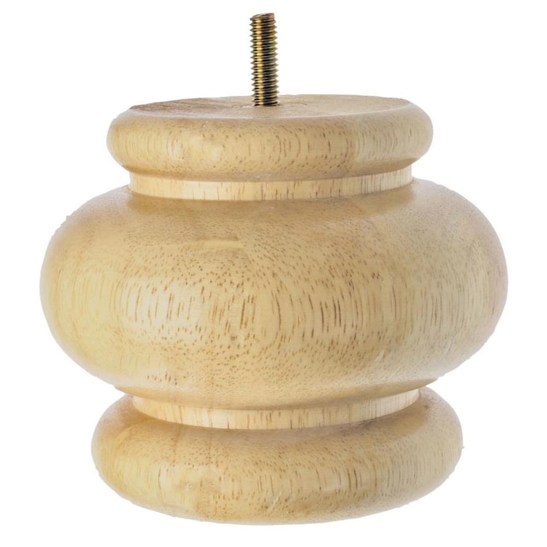 Unfinished Solid Handmade Hardwood Round Bun Feet/Sofa Leg 4 Etsy