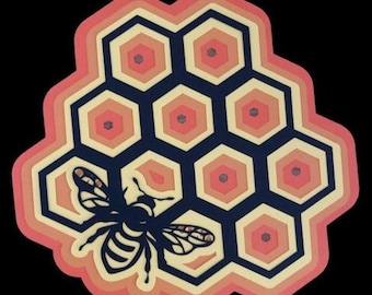 Honeycomb y Honey Bee SVG DXF 4 Layer- Layered Svg files for Cricut, Laser Cut