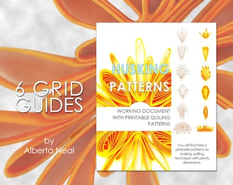 6 guide a griglia per la tecnica del quilling husking, PDF funzionante con modelli quilling stampabili, Alberta Neal