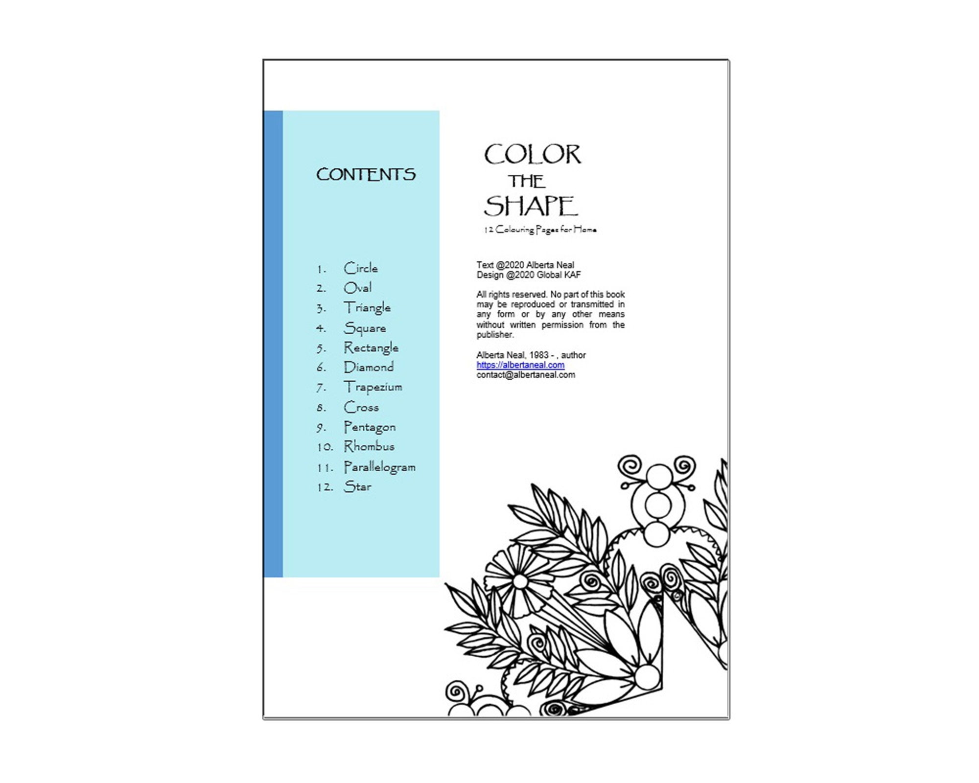 PDF Coloring Pages 12 Shapes Instant Download Printable Educational ...
