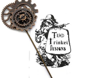 Copper Steampunk Lapel Pin, Clockwork Brooch, Suit Accessory, Steam Punk  Stick Pin, Gears and Clock Parts, Victorian Brooch, Machine Badge