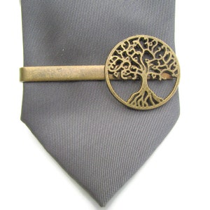 Tree of Life Tie Clip, Bronze Tie Bar, Forest Tie Accessory, Nature Tie Bar, Oak Tree Tie Clip, Suit Accessory, Gift for Him, Woodland