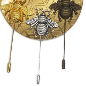 Napoleonic Bee Lapel Pin - Antique Gold Plated Bumblebee Brooch With Historical Significance