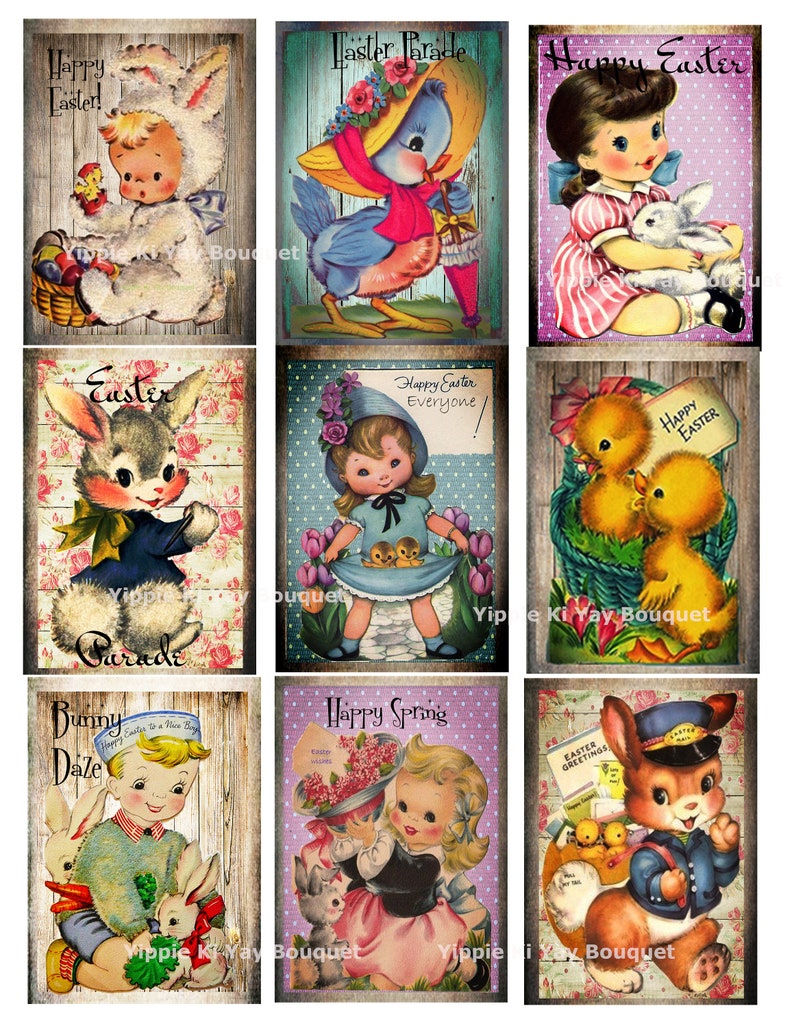 Digital Collage Sheet:Bunnies Guys and Gals